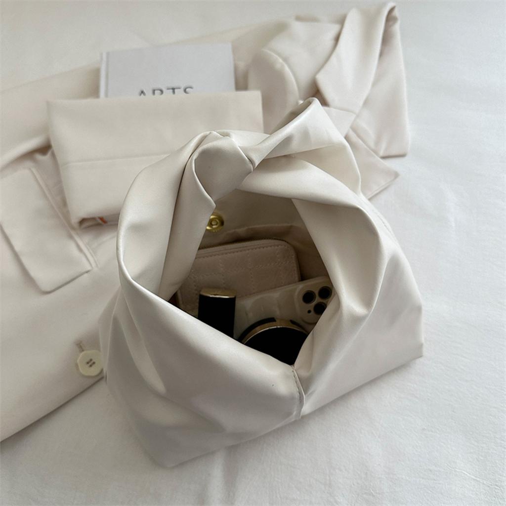 Women's Dopamine Pleated Handbag Lightweight PU Clutch Bag with Magnetic Closure for Casual Chic Style Shoulder Bag