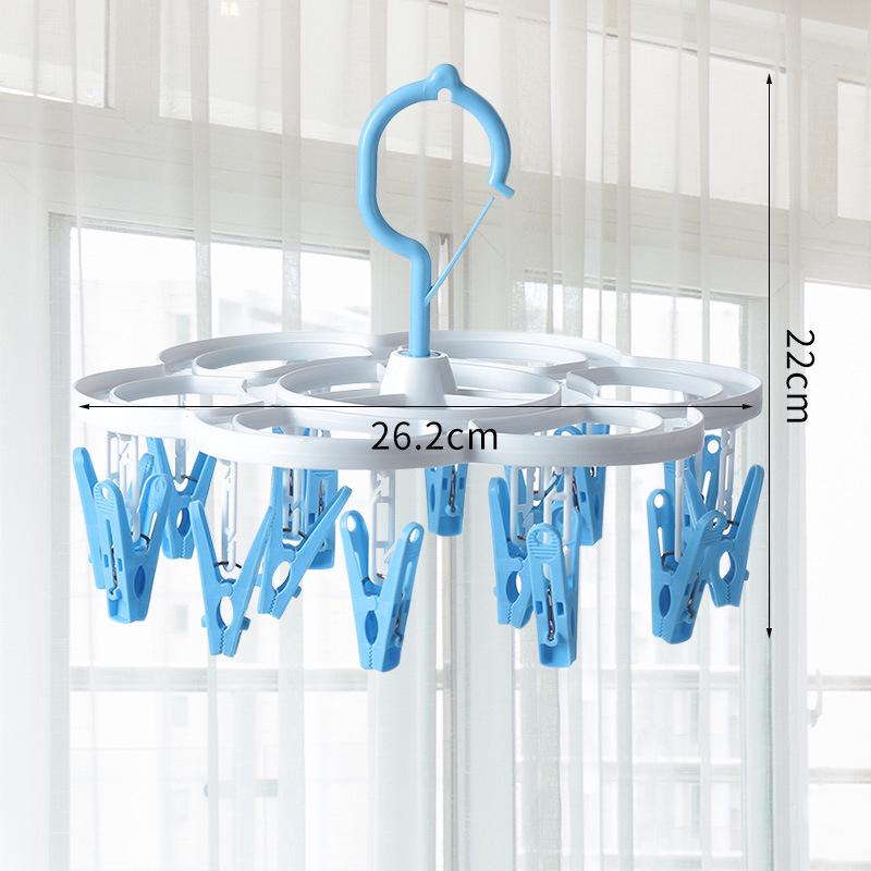 Вешалка для одежды «Цветок сливы» с 16 зажимами и прищепками для детских носков и нижнего белья