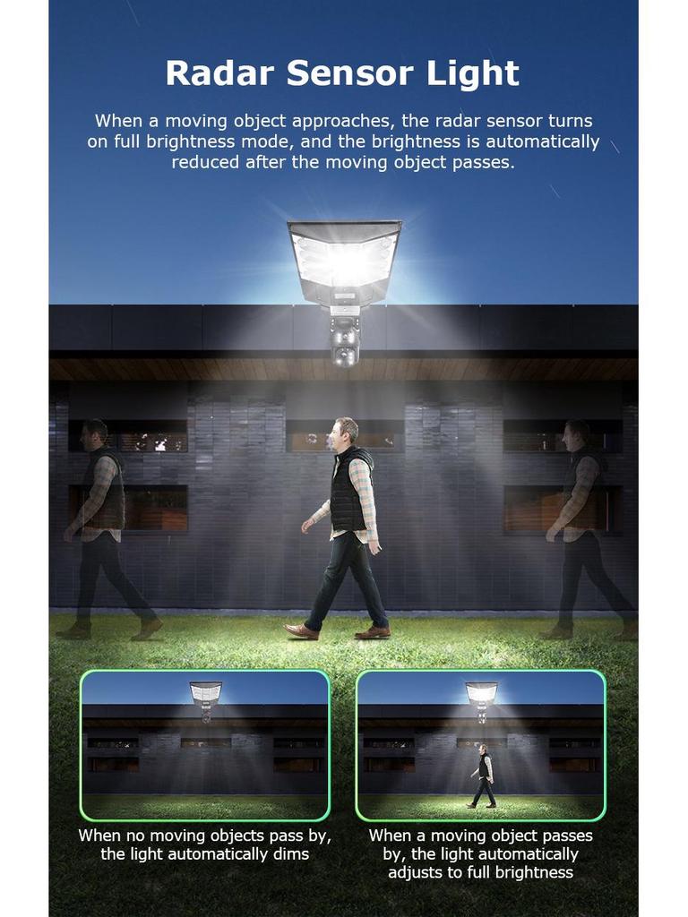 6MP Outdoor Solar Street Light Camera, 20X Zoom, Full Color Night Vision, PTZ, Dual Picture