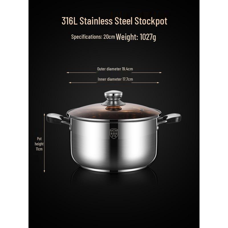 2025 Three-Layer 316 Stainless Steel Steamer & Soup Pot for Induction & Gas Stoves
