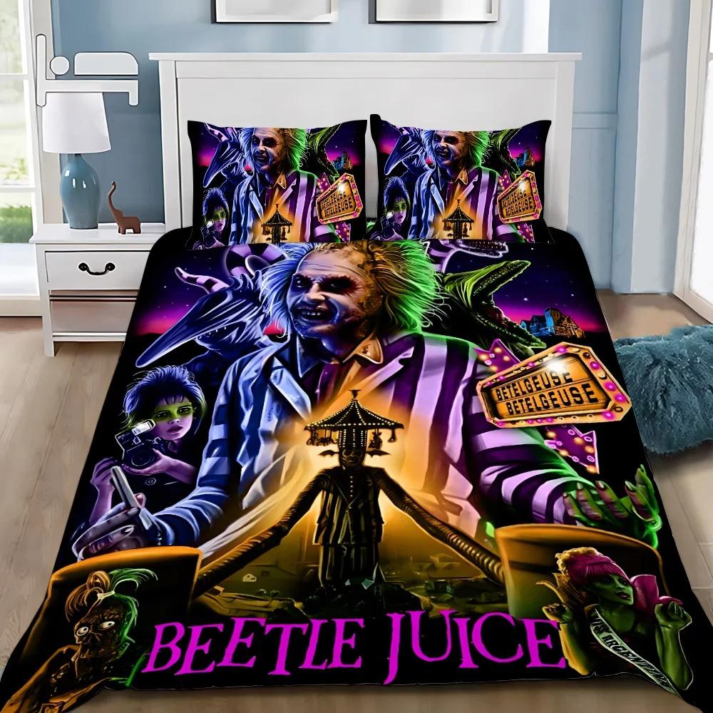 Duvet Cover Pillowcase Bedding Set Horror B-Beetlejuices Adult Boy Girl Bedroom Decoration Children Single Double Large Size
