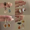 Retro Bunte Harzohrringe Für Damen Exquisite Asymmetrische Geometrische Hängeohrringe Schmuck Geschenk
