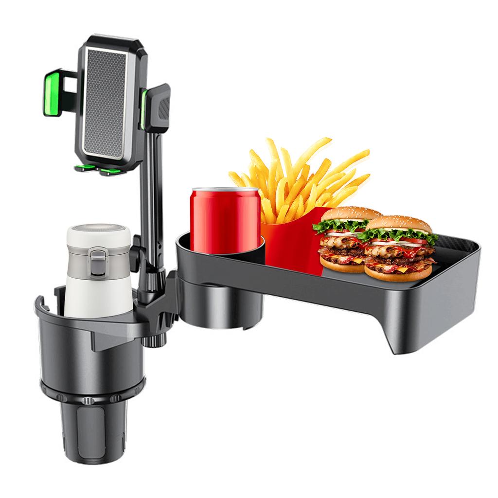 Auto-Getränkehalter, multifunktionaler Getränkehalter-Expander mit 360-Grad-Rotationstablett, Handyhalter