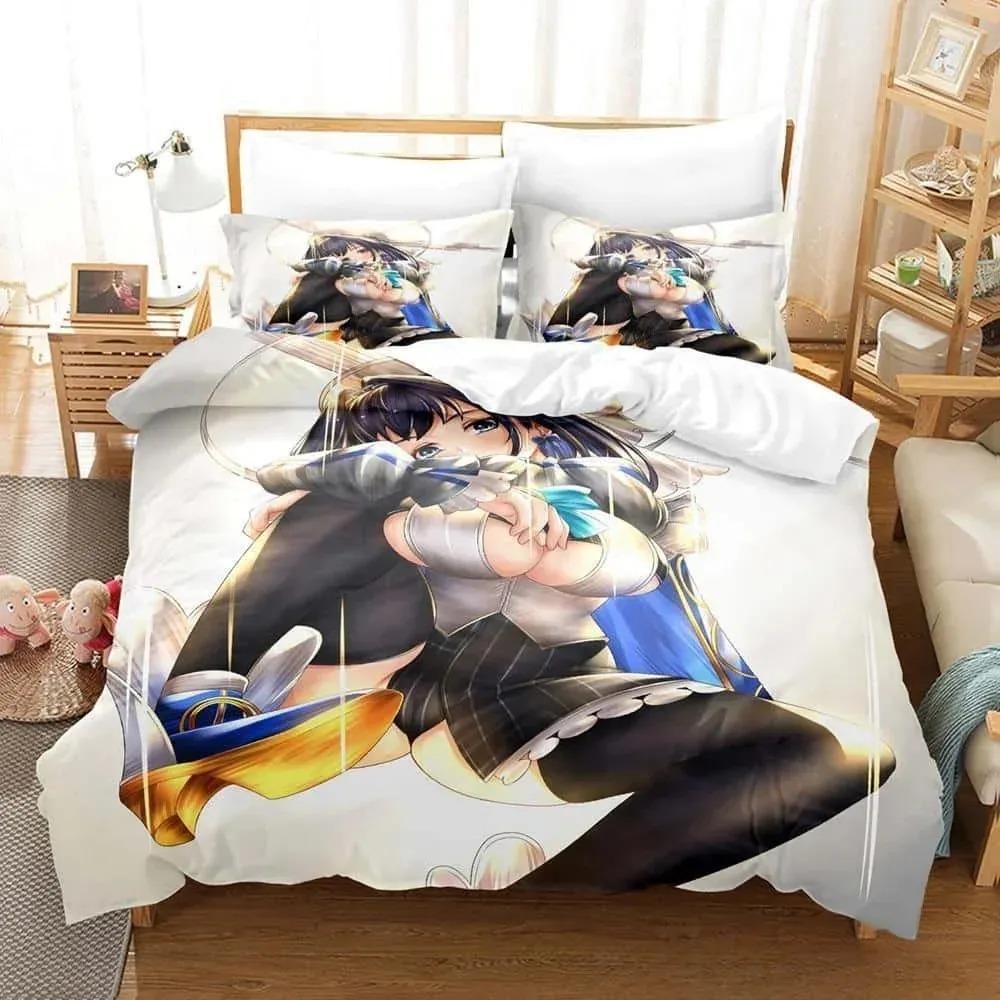3D Print Anime Ouro Kronii Bedding Set Single Twin Full Queen King Size Bed Set Adult Kid Bedroom Duvet Cover Set Home Textiles