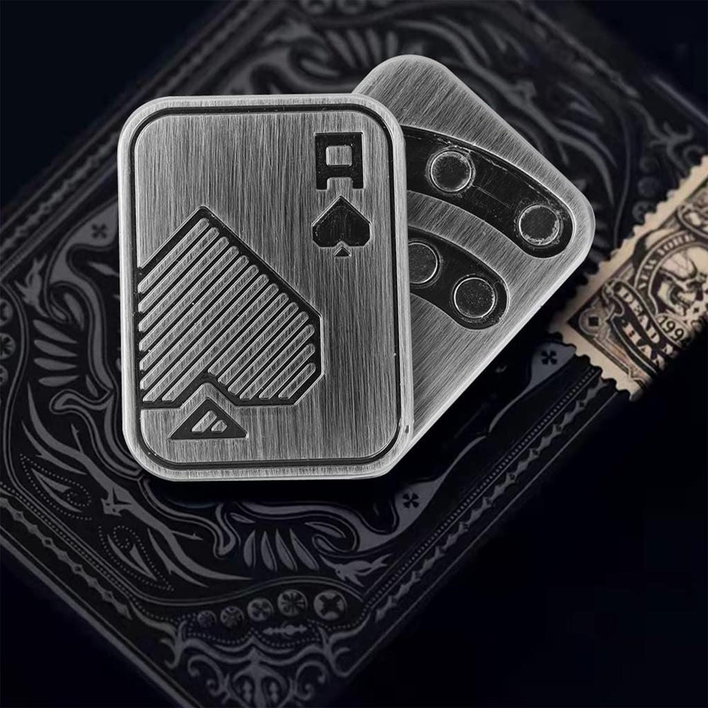 Poker Push Card Portable Magnetic Metal Poker Slider Toy for Home School Office Outdoor AA