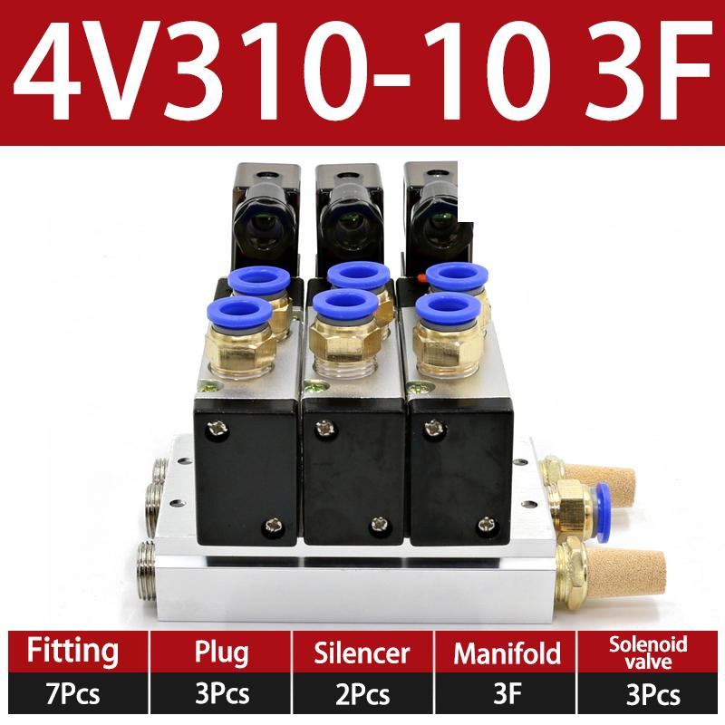 Pneumatic Solenoid Valve Group 4V310-10 Two-position Five-way Bus Valve Island 24V Bus Plate Connection Base