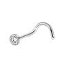 Mini Rhinestone Inlaid Stainless Steel Nose Ring Stud - Straight, L-Shaped, 5-Shaped, Bent Hook Piercing Jewelry.