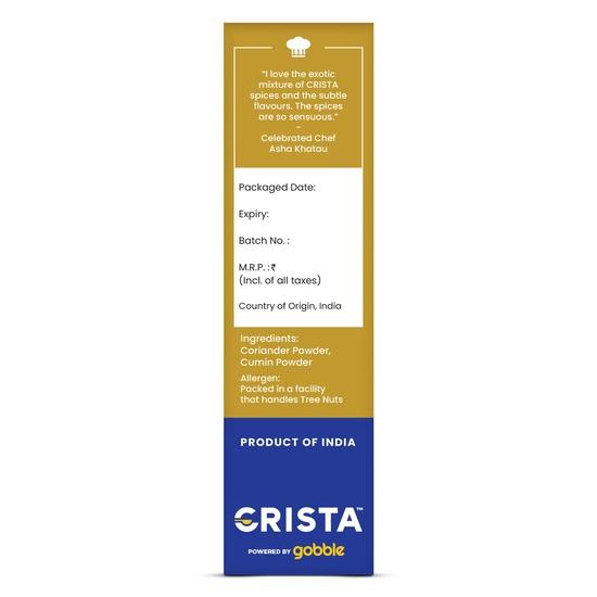CRISTA Dhaniya Jeera Powder | Coriander & Cumin Mixed Spice Blend | Zero Added Colours, Fillers, Additives| Green Colour | 100 Gms