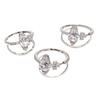 Saturn Open Ring for Women, Dainty Silver Statement Ring with Cubic Zirconia, Adjustable Minimalist Jewelry, Stylish Gift