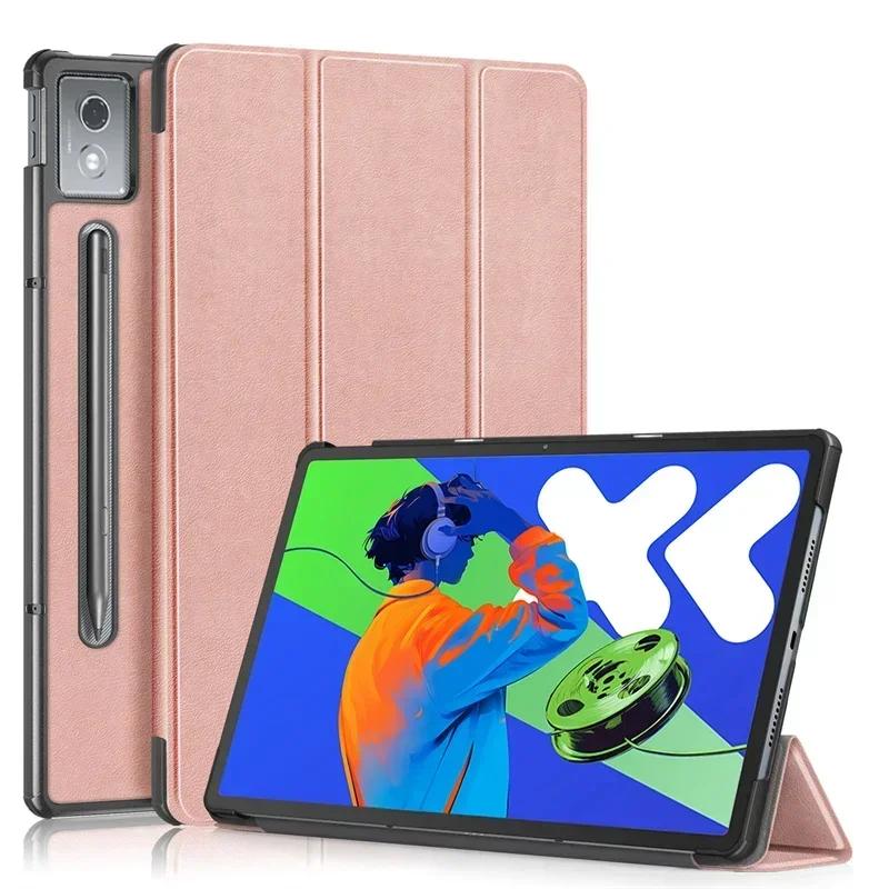 Custodia per Lenovo Idea Tab Pro da 12,7 pollici, pieghevole a tre ante, magnetica, in pelle, con supporto, Cover rigida Smart per Lenovo Idea Tab Pro 2025 Tb373fu