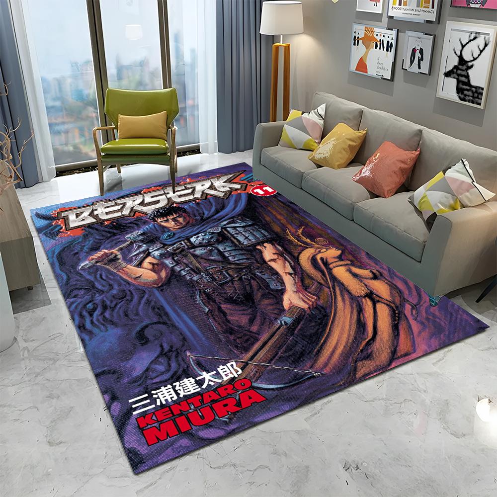 3D Calssic Berserk Anime Cartoon Carpet Rug for Home Living Room Bedroom Sofa Doormat Decor,kid play Area Rug Non-slip Floor Mat