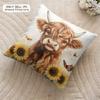 Cute Highland Cow Cushion Cover Soft Plush Fabric DoubleSided Printed Cushion Covers for All Seasons Modern HomeDecor Gift