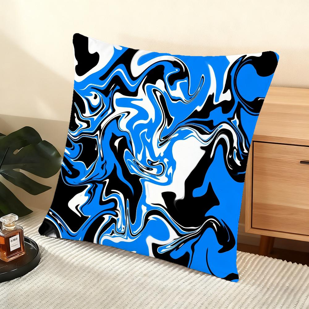 Fluid Wave Art Cushion Cover Soft Short Plush Pillow Cover Smooth Cozy Texture Aesthetic Cushion Case Home Decor