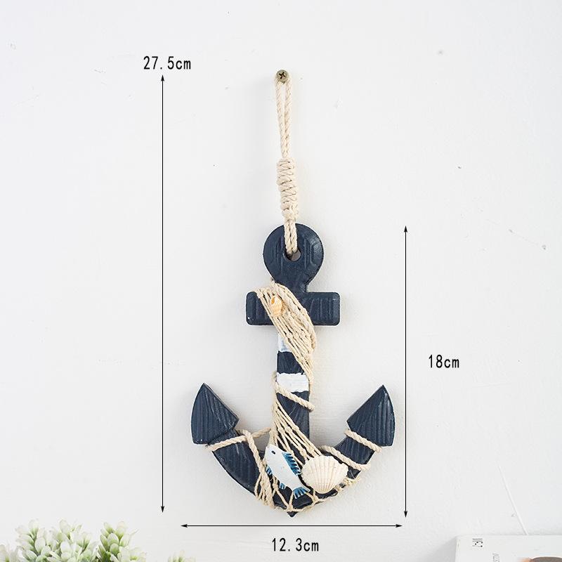 Creative Mediterranean Style Wooden Boat Anchor Hook Bedroom Study Living Room Entrance Hall Door Clothes Hook Wall Decoration