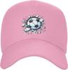 Soccer Ball Cracking Wall Baseball Cap Polyester Casual Adjustable Adult Unisex Outdoor Sports Hat