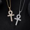 Europäische & Amerikanische Hip Hop Zirkonia Kreuz Anhänger Halskette - Trendiger Voll Diamant Herrenschmuck