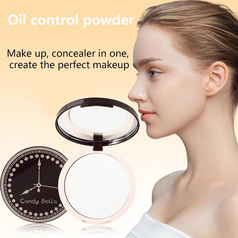 Poudre fixatrice de contrôle de l'huile d'horloge, légère, respirante, maquillage naturel nude, longue tenue, grande poudre contorsionnante