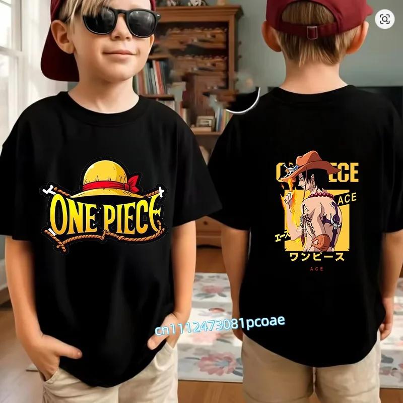 Boys Girls T Shirt Summer Kids Anime TShirt Zoro Nami Chopper Cute Clothes Cartoon Tees Birthday Gifts Tops