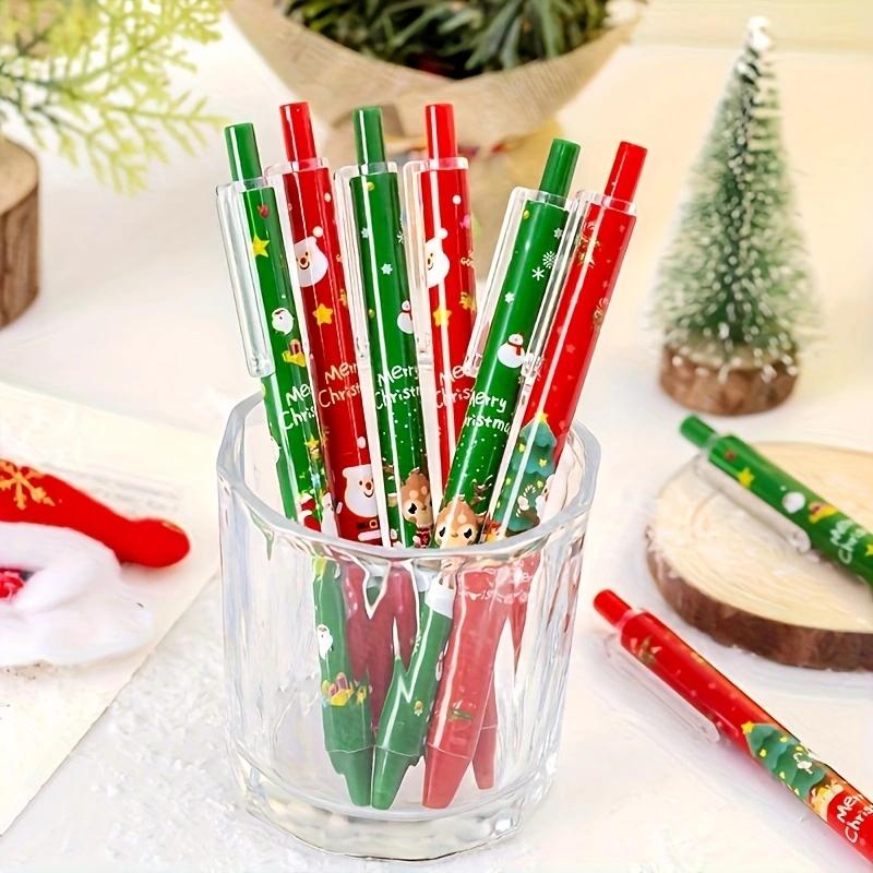 4/6/8 Pcs Santa Claus Pattern Ballpoint Pens, Office and Study Writing Ballpoint Pens, Christmas Stationery Gifts (black Ink)