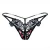 Women's Panties Sexy Temptation Hollow Embroidery Low Waist Open Crotch Thong Luxury Buttocks Side Open T Pants 2151