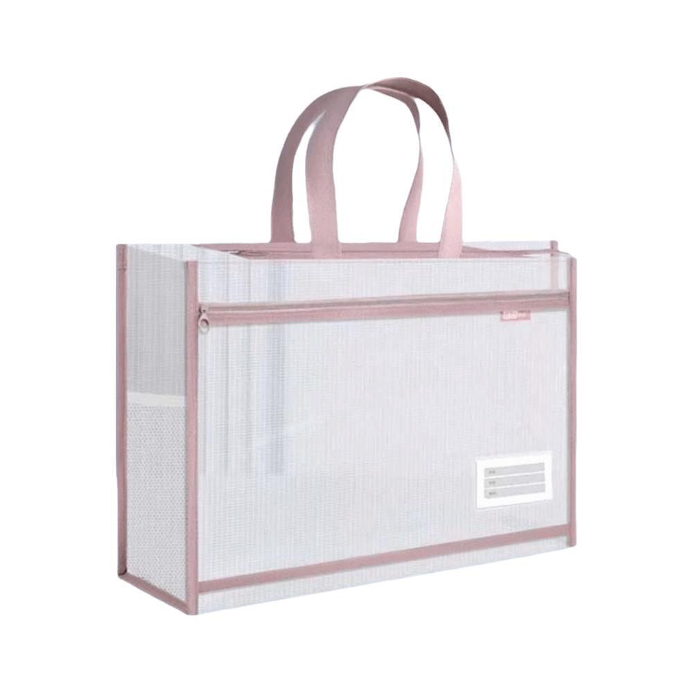 A3 Mesh Art Bag Transparent Test Paper Bag Reusable File Storage Bag  Stationery розовый