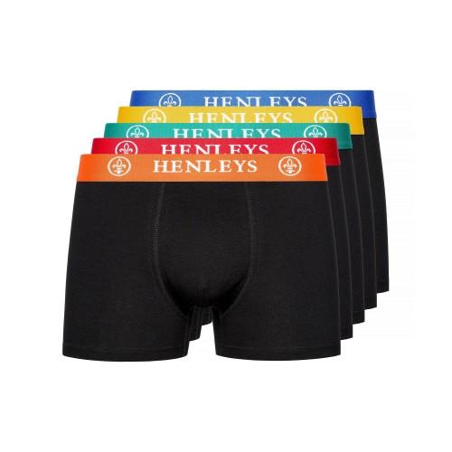 Henleys Mens Primas Boxer Shorts (Pack of 5)