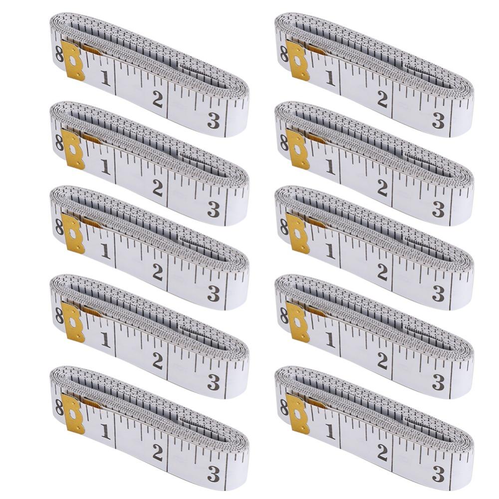 10Pcs 120-inch Body Measuring Tape White Tailor Tape Soft Measuring Tape  For Body Measurement