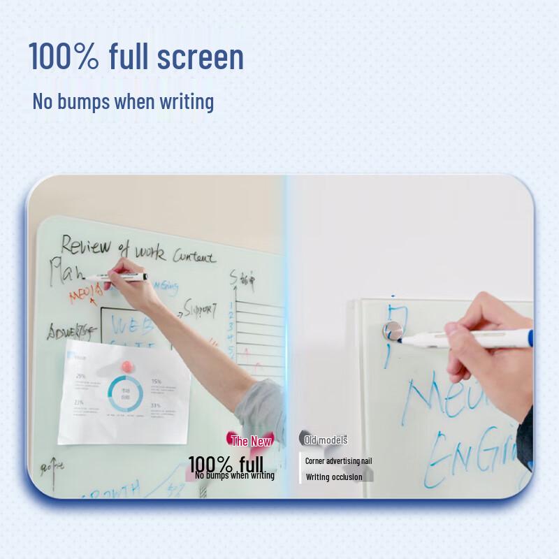 Deli MZ101 Magnetic Tempered Glass Whiteboard 900x1200mm