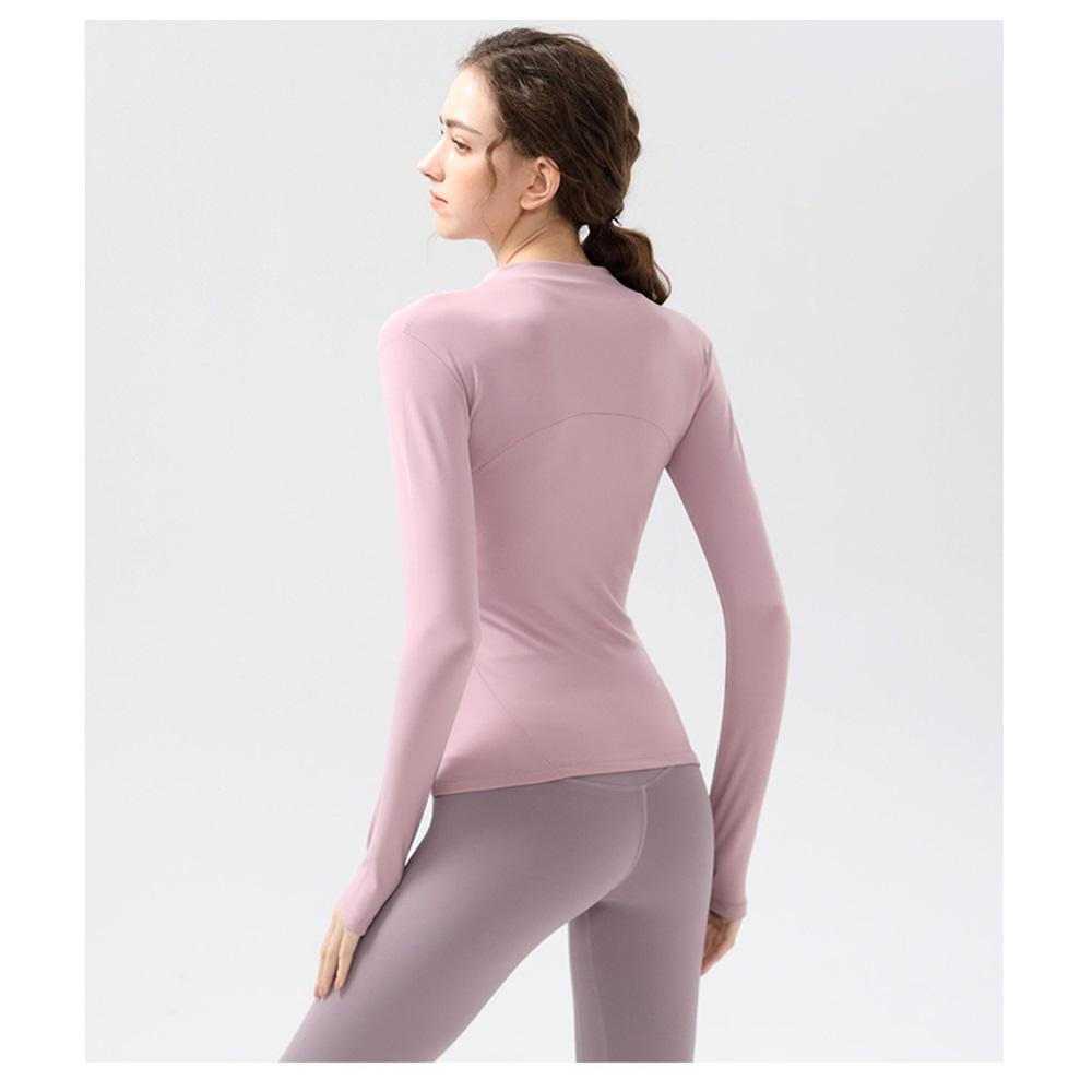 New Style, Fleece-lined Sports Fitness Yoga Jacket With A Stand Collar, Zipper, Quick-dry, Breathable, Running, Long-sleeved, Slim-fitting Outerwear
