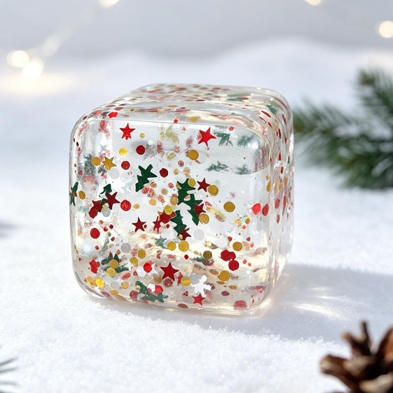 Christmas Maltose Ice Cubes Squeezable Gaint Sensory Stress Ball, Novelty Anxiety Relief Fidget Toy For Adults & Desk