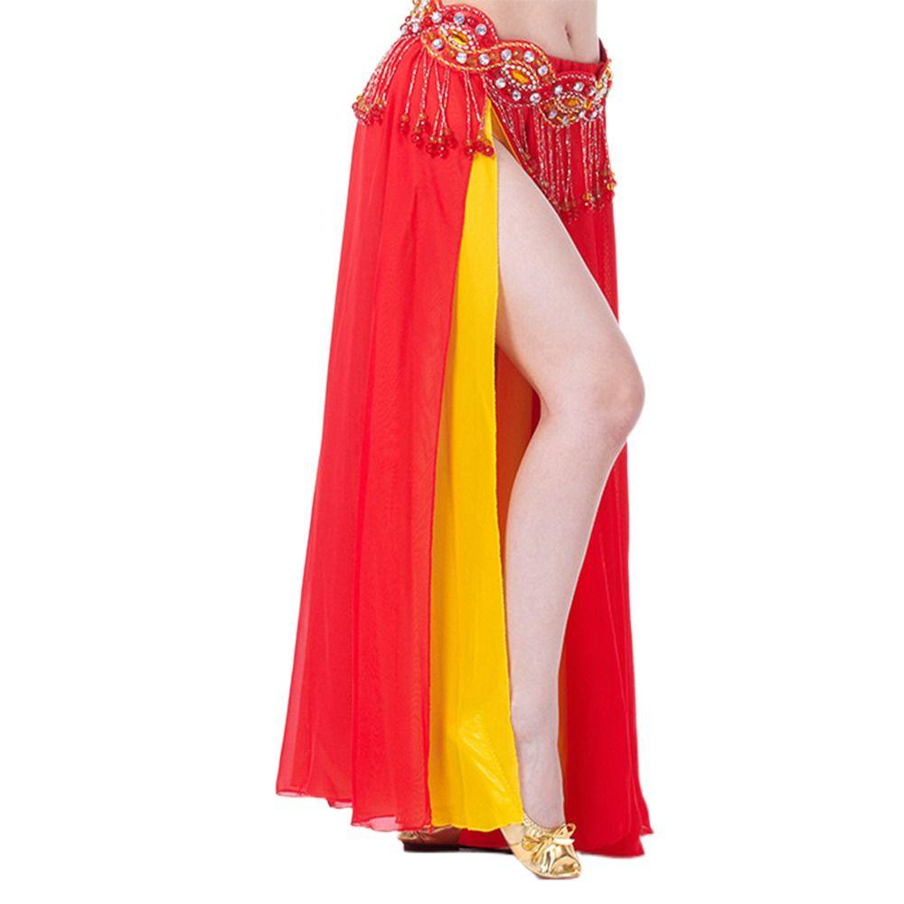 Shining Dancing Skirt Chiffon Show Costumes Fashion Belly Dance Skirt  Women