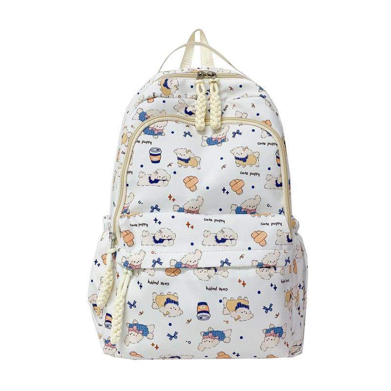 Schoolbag cartoon graffiti backpack ins cute college student large capacity girl junior high school girl schoolbag casual versatile backpack