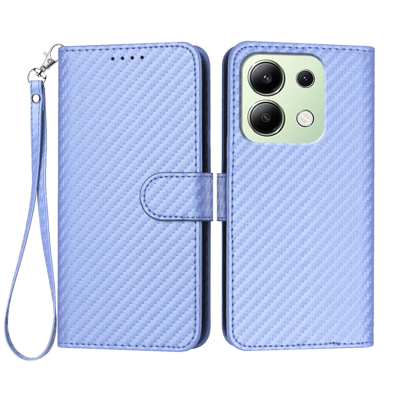 

Для Xiaomi Redmi Note 13 4G Чохол-гаманець з ремінцем Шкіряний мобільний чохол з текстурою вуглецевого волокна G