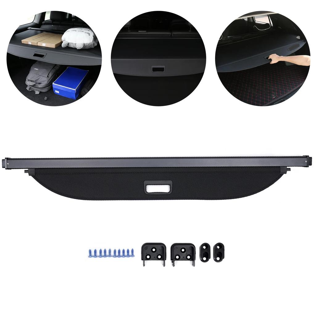 Universal Black Trunk Cargo Cover for Kia Seltos 2020 2025-2025, Car Trunk Shade Protector & Security Shield, Lightweight Design