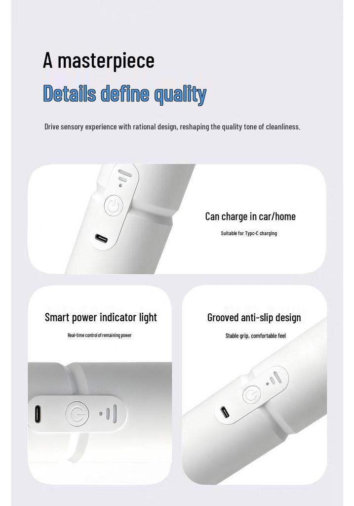 Wireless Mini Handheld Car Vacuum Cleaner with Mite Removal and Charging Capability