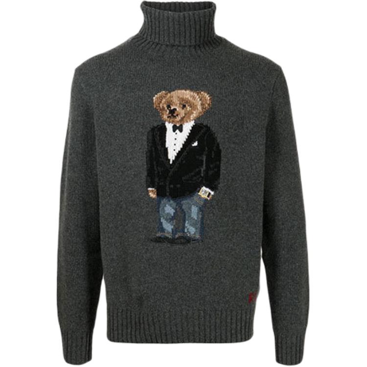 

Водолазка Polo Ralph Lauren с принтом мультяшного медведя Мужской свитер Серый 710853818-001 L