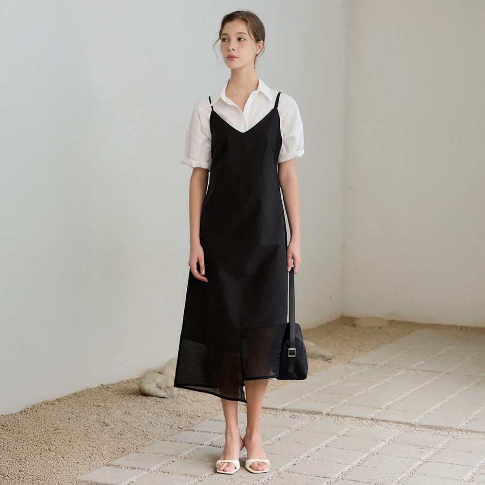 Mommet Koi Layered Sleeveless Dress Black
