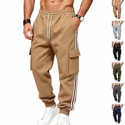 Herren - Gefütterte Cargohose, Locker geschnittene Jogginghose mit mehreren Taschen für Outdoor-Wanderungen, Reisen und Freizeit-Alltagskleidung