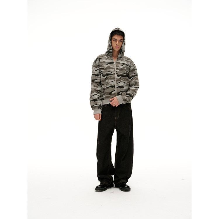 Cárdigan con capucha de camuflaje unisex QIYOU Primavera 2026