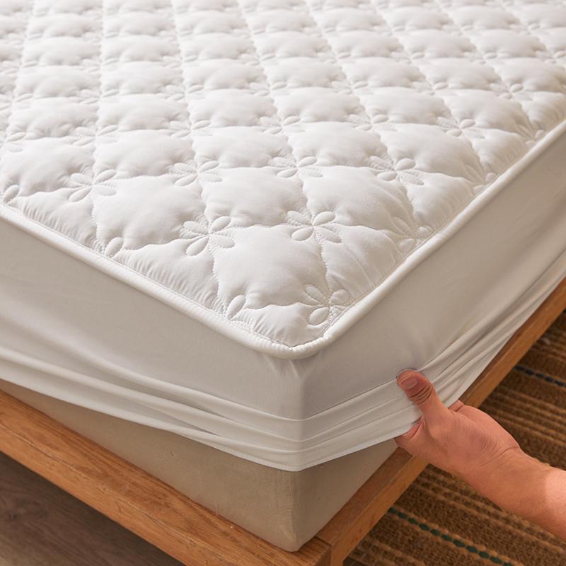 

Водонепроницаемый наматрасник, Простыня на резинке, Утолщенный, Бесшумный, Нескользящий, Стеганый цветочный узор, Уровень безопасности для матери и ребенка 160x200x28cm белый