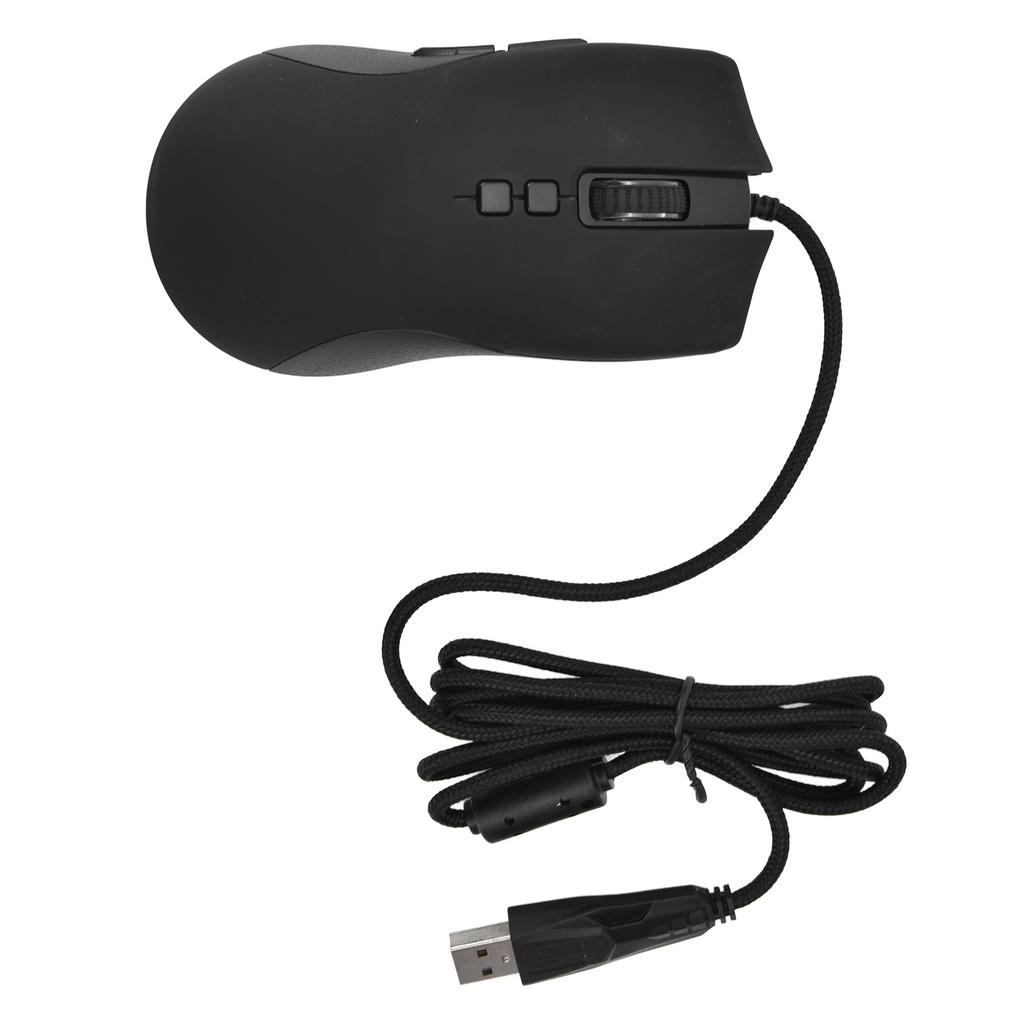 Gaming Wired Mouse 6 DPI Levels RGB Backlight 6400DPI Ergonomic Black Gaming Mouse for Desktop Computers Laptop