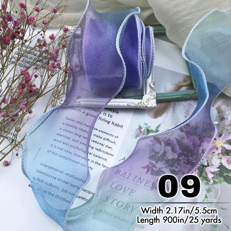 

25 ярдов пряжи Rainbow Gold Edge волнистая пряжа сетка градиент марлевый край тюль оборка отделка ткань DIY одежда шляпа платье шитье ремесло