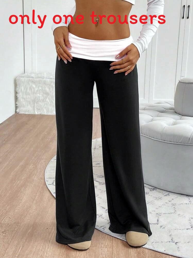 Entspannt geschnittene Schlaghosen mit eingesetztem Polyester für legere Damen-Sommerkleidung