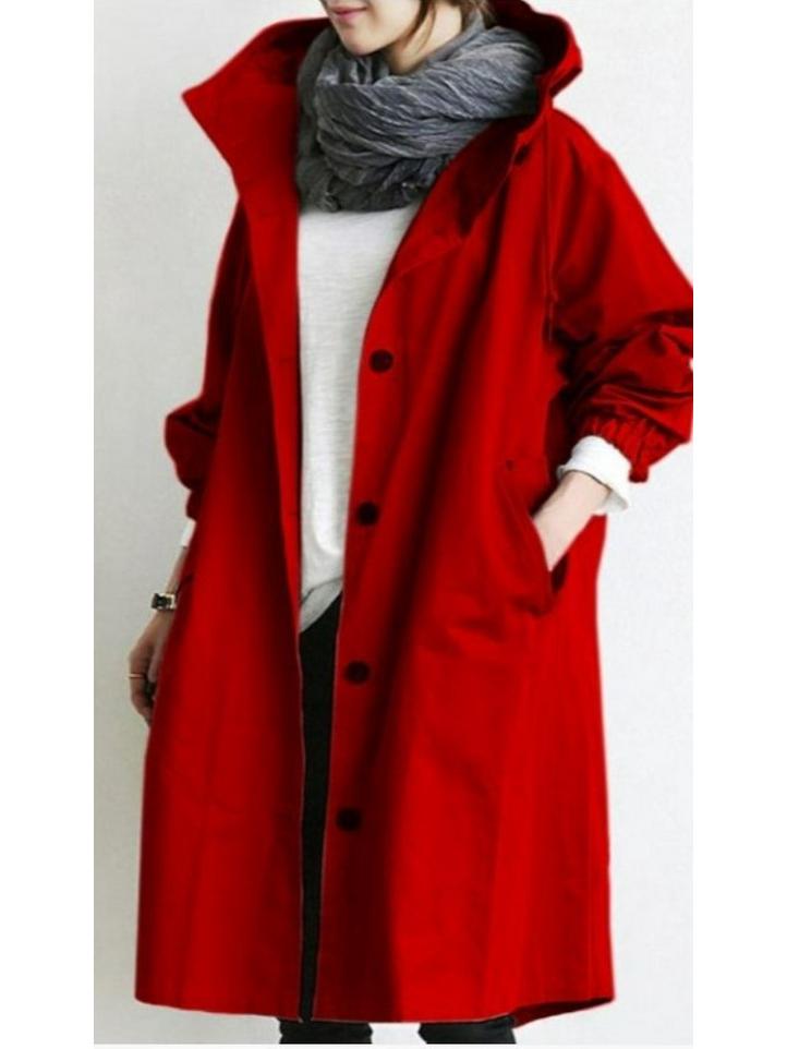 

Women s Mid-Length Autumn Trench Coat: Slim-Fit, 8 Colors and Sizes, Long Sleeve, 2026 Collection 5XL червоний