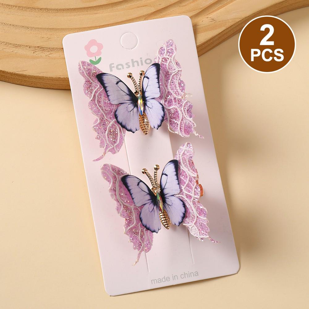 3D Double-Layer Multicolor Butterfly Hairpin for Women – Elegant Bangs and Side Hair Clip