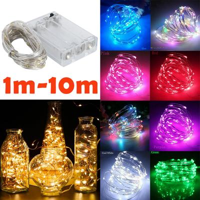 1m-10m LED String Light 9 Colors Fairy Lights 10-100LEDs Copper Wire Battery Powered for Wedding Xmas Party Decor Holiday Lamp