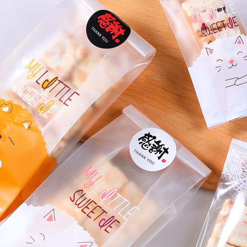 50 st Transparent Spets Tecknad Djur Bakade Snacks Godis Kaka Nougat Snöflinga Bakverk Maskin Försegling Förpackningspåsar