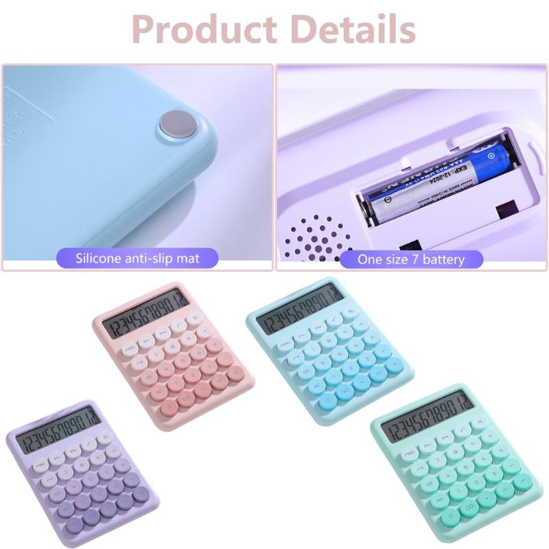 Cute Design 12Digit Desktop Calculator With Easy To Read Screen And Quiet Key For Quiet Environment for Students
