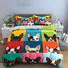 Colorful French Bulldog Pattern Bedding Duvet Cover Set Duvet Cover Pillowcases  (1*Duvet Cover 2*Pillowcases, Without Duvet Insert)