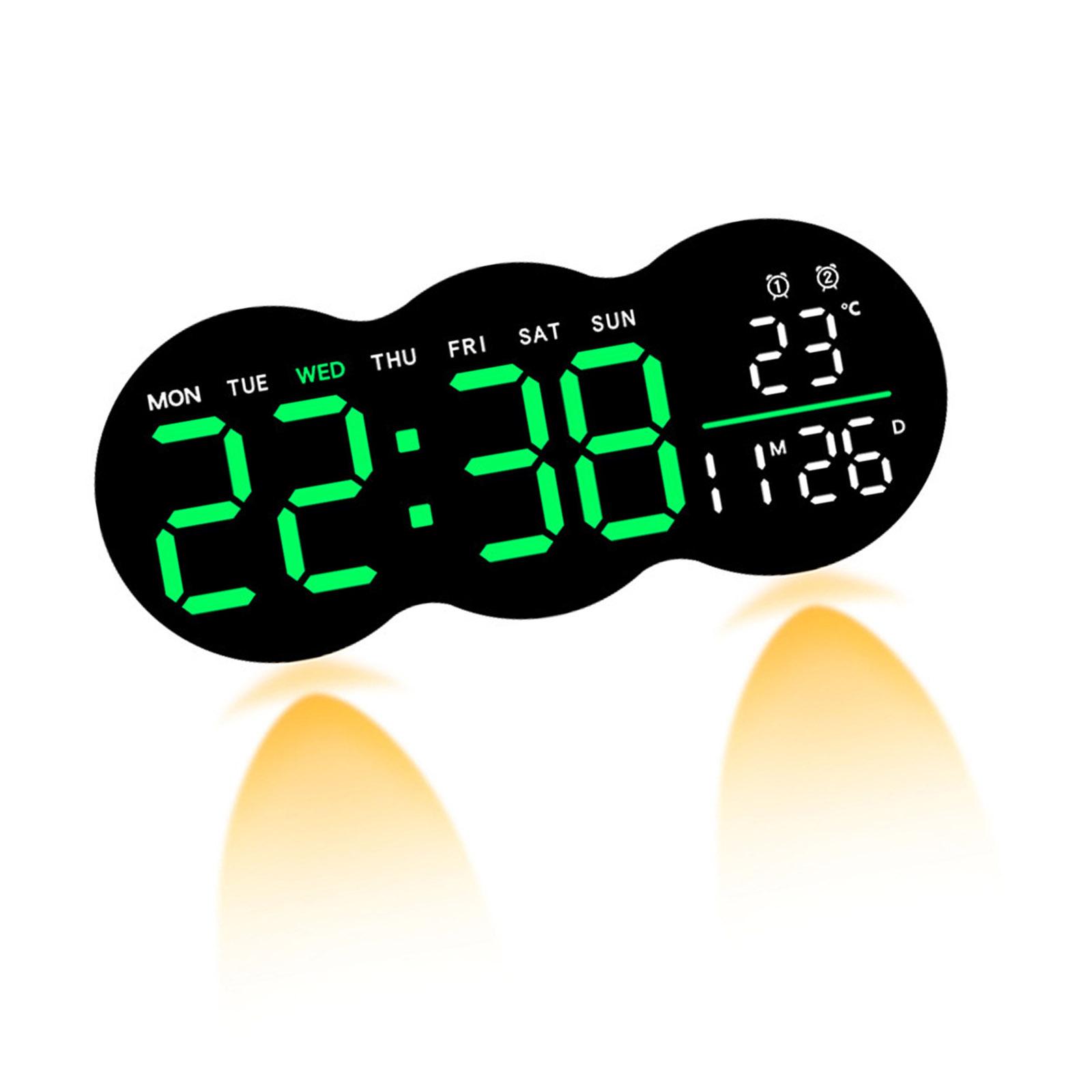 

Современные светодиодные цифровые настенные часы в форме облака с 2 будильниками, пультом дистанционного управления, нижней подсветкой и таймером для домашнего офисного декора 4